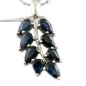 Sell Sterling Silver With 9pcs Natural Sapphire Pendant, Fashion Jewelry, Sapphire / Ruby Ring, Brac