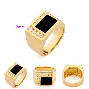 Sell 18k Gold Plating Brass Cubic Zirconia Ring For Male, Semi-precious Stone Fashion Earring, Penda
