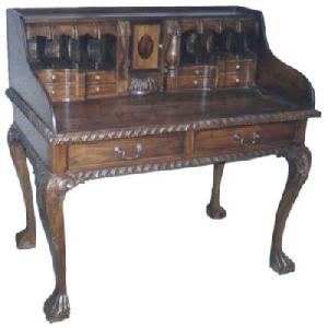 Tb-058 Chippendale Desk Table Mahogany Teak Indoor Furniture