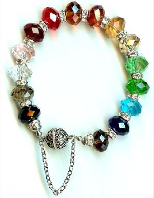 Wholesale Chinese Cut Crystal Glass Rondelle Bracelet