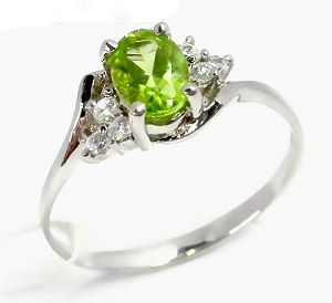 Factory For Sterling Silver Natural Olivine Ring, Silver Jewelry, Cz Jewelry, Tourmaline Pendant, Ri