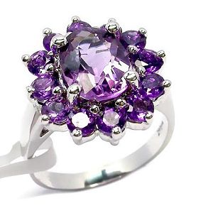 Sell Sterling Silver Natural Amethyst Ring, Citrine Bracelet, Gemstone Jewelry, Moonstone Earring