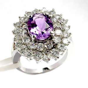 Sell Sterling Silver Natural Amethyst Ring, Fashion Cz Jewlery, Citrine Bracelet, Earring, Pendant