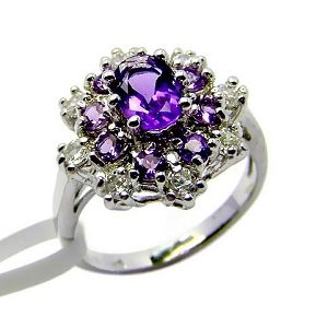 Sell Sterling Silver Natural Amethyst Ring, Gemstone Jewelry, Silver Jewelry, Sapphire Earring, Ring