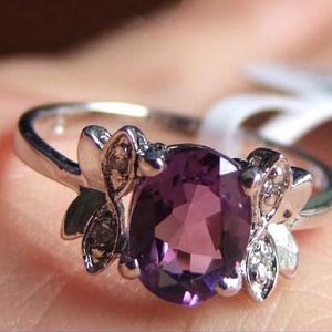 Sell Sterling Silver Natural Amethyst Ring, Pendant, Prehnite Ring, Smoky Quartz Earring, Garnet Pen