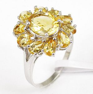 Sell Sterling Silver Natural Citrine Ring, Jadeite Pendant, Rainbow Stone Bracelet, Olivine Ring