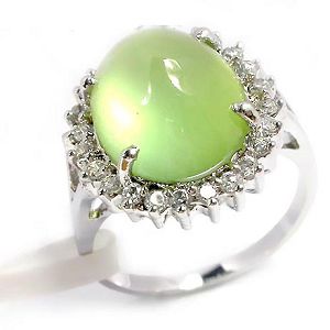 sterling silver prehnite ring olivine pendant gemstone jewelry fashion cz