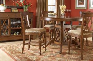 Bar Set Classic With Round Table Teak Mahogany Indoor Furniture