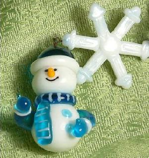 Glass Snowman Charm