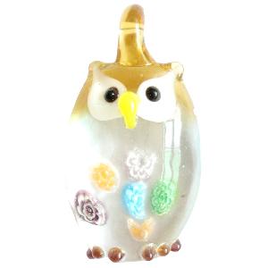 owl glass pendant