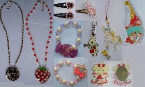 Necklace, Hair Pin, Bracelet, Brooch, Key Chains, Hair Comb, Cosmetic Mirror, Medal