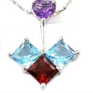 Sell Sterling Silver Mix Gem Pendant, Blue Topaz Ring, Sapphire Earring, Bracelet, Ruby Earring, Nec