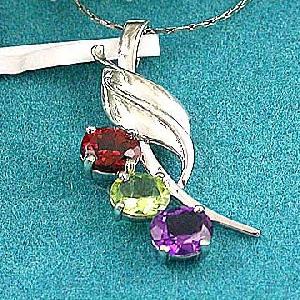 Sell Sterling Silver Mix Gem Pendant, Sapphire Beacelet, Olivine Ring, Citrine Earring, Silver Jewel