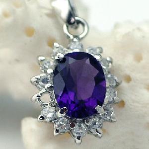 Sell Sterling Silver Natural Amethyst Pendant, Blue Topaz / Moonstone Ring, Sapphire Ring