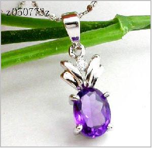 Sell Sterling Silver Natural Amethyst Pendant, Olivine Ring, Citrine Earring, Beacelet, Silver Jewel