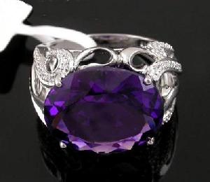 Sell Sterling Silver Natural Amethyst Ring, Olivine Ring, Sapphire Necklace, Moonstone Beacelet
