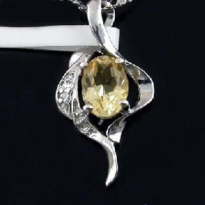 Sell Sterling Silver Natural Citrine Pendant, Blue Topaz / Sapphire Earring, Bracelet, Silver Jewelr