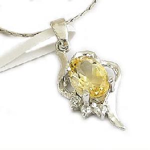 Sell Sterling Silver Natural Citrine Pendant, Blue Topaz Ring, Silver Jewelry, 18k Gold Jewelry