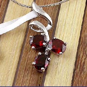 Sell Sterling Silver Natural Garnet Pendant, Silver Jewelry, Olivine Ring, Citrine Stone Ring