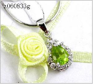 Sell Sterling Silver Natural Olivine Pendant, Garnet Pendant, Tourmaline Ring, Jadeite Ring