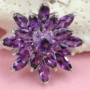Sell Sterling Silver Natural Amethyst Pendant, Beacelet, Olivine Ring, Citrine Earring, Silver Jewel