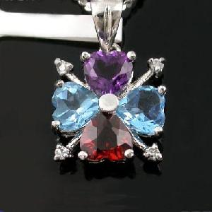 Sell Sterling Silver Natural Mix Gem Pendant, Moonstone Earring, Bracelet, Smoky Quartz Ring, Bracel