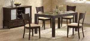 Adf-07 Simple Java Dining Set Table And Chairs Teak Mahogany Indoor Furniture