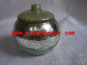 Crack Glas Jar With Removeable Lid