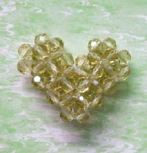 crystal glass heart beads pendant