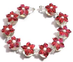 handmade flower glass beads