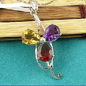 manufactory sterling silver mix gem pendant beacelet smoky quartz ring earring