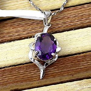 sterling silver amethyst pendant gemstone jewelry fashion