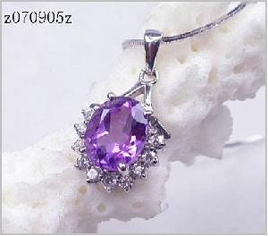 Sell Sterling Silver Natural Amethyst Pendant, Olivine Ring, Tourmaline Earring, Prehnite Ring