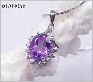 Sell Sterling Silver Natural Amethyst Pendant, Olivine Ring, Tourmaline Earring, Prehnite Ring