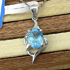 Sell Sterling Silver Natural Blue Topaz Pendant, Beacelet, Olivine Ring, Silver Jewelry, Citrine Rin