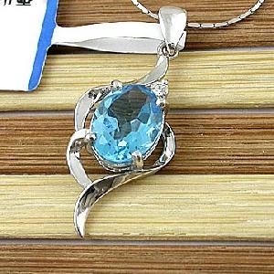 Sell Sterling Silver Natural Blue Topaz Pendant, Earring, Ring, Amethyst / Sapphire Ring