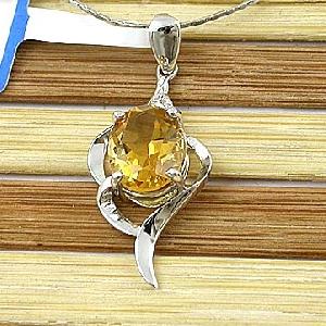 Sell Sterling Silver Natural Citrine Pendant, Olivine / Sapphire Ring, Silver Jewelry, 18k Gold Jewe