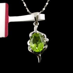 Sell Sterling Silver Natural Olivine Pendant, Blue Topaz Earring, Ruby Ring, Moonstone Ring