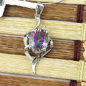 sterling silver rainbow pendant jewelry 18k gold olivine ring earrin