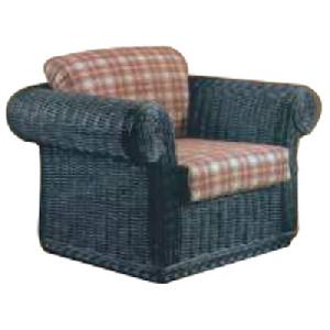 arc 002 king rattan blue armchair cushion woven furniture indonesia