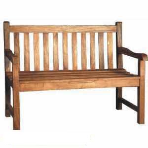 Atb-26 Teka Bench Two Seater Vertical Slats Knock Down Teak Outdoor Garden Furniture