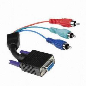 Vga To 3rca Cable With Hdb 15p Female To 3rca Plug And Ferrite