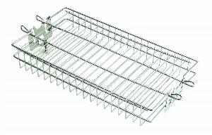 Flat Stainless Steel Rotisserie Basket