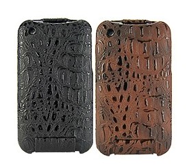 textured crocodile leather flip case cover iphone 3gs 3g