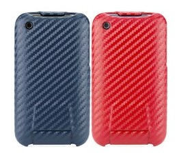 carbon fiber flip hard case cover iphone 3gs 3g blue