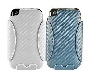 Holster Combo Carbon Fiber Leather Hard Case For Iphone 3gs Iphone 3g Holster