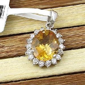 Sell Sterling Silver Natural Citrine Pendant, Ruby Beacelet, Olivine Ring, Citrine Earring, Ring