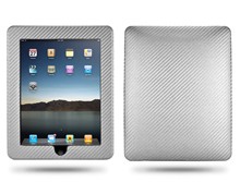 carbon fiber leather slim hard case ipad silver