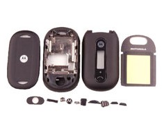 Complete Set Housing Faceplate Cover For Motorola Pebl U6 Black