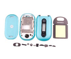 Complete Set Housing Faceplate Cover For Motorola Pebl U6 Blue